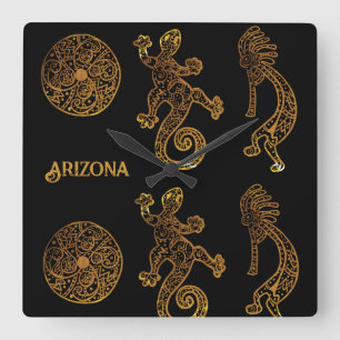 Kokopelli Art Square Wall Clock