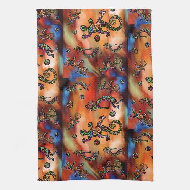 Kokopelli Art Tea Towel (Vertical)