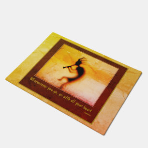 Kokopelli Attitude Confucius Quote Inspirational Doormat