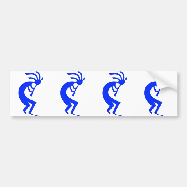 Kokopelli Blue Bumper Sticker (Front)