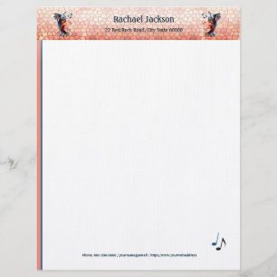 Kokopelli Blues Music 2 Desert Sunset Custom Letterhead