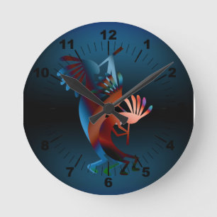 Kokopelli Blues Music 2 Round Clock