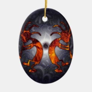 kokopelli ceramic ornament
