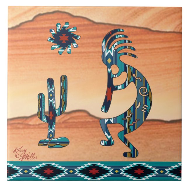 Kokopelli Ceramic tile (Front)