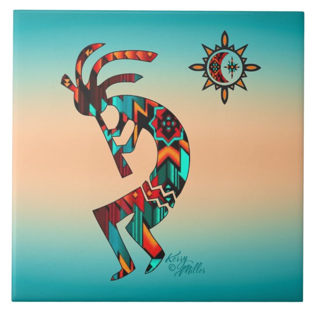 Kokopelli Ceramic Tile (Front)