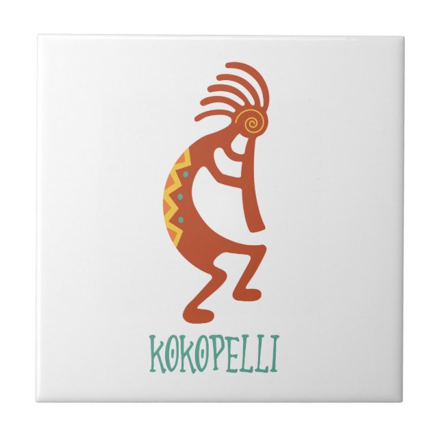 Kokopelli Ceramic Tile (Front)