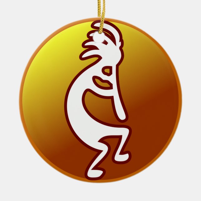 Kokopelli Ceramic Tree Decoration (Front)