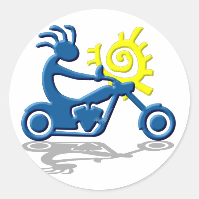 Kokopelli Chopper Classic Round Sticker (Front)