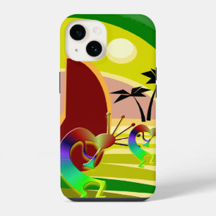 Kokopelli Climbing Stairs to Sun iPhone 14 Case