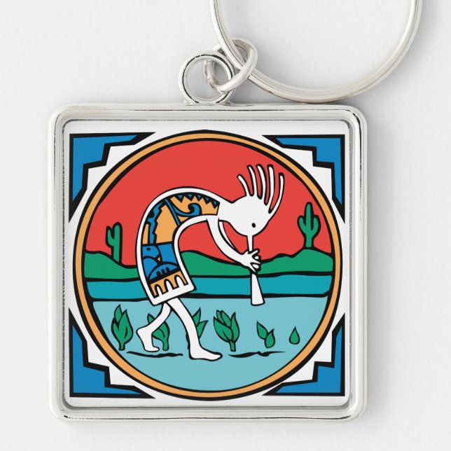 Kokopelli Colour Key Ring (Front)