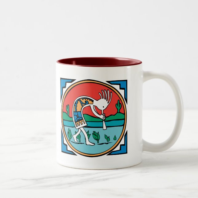 Kokopelli Colour Two-Tone Coffee Mug (Right)