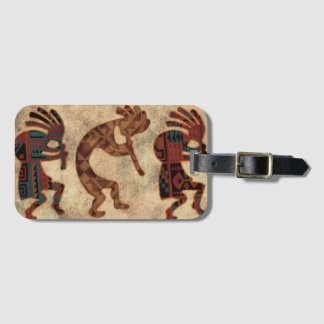 Kokopelli Dancers Desert Colours Luggage Tag