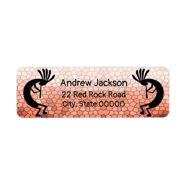 Kokopelli Desert Moasic Return Address Label (Front)