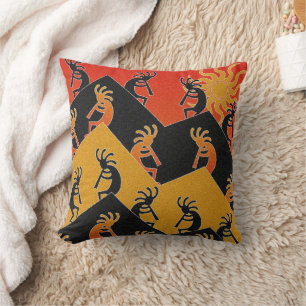 Kokopelli Desert Sunset Southwest Decorative Cushion