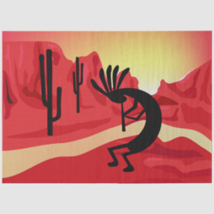Kokopelli Desert Sunset Southwest Decoupage Tissue Paper