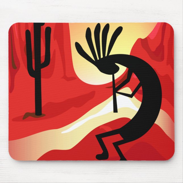 Kokopelli Desert Sunset Southwest Mousepad (Front)