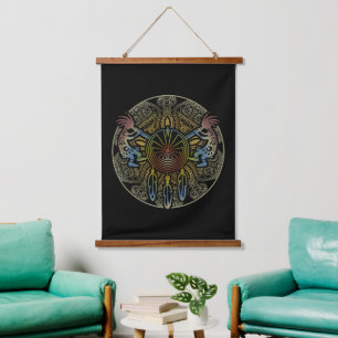 Kokopelli Duo - Man In The Maze - Dreamcatcher 1 Hanging Tapestry