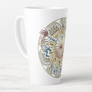 Kokopelli Duo - Man In The Maze - Dreamcatcher 1 Latte Mug