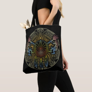 Kokopelli Duo - Man In The Maze - Dreamcatcher 1 Tote Bag