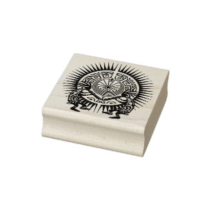 Kokopelli Duo - Man In The Maze - Sun 1 Rubber Stamp
