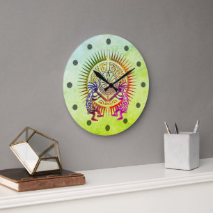 Kokopelli Duo - Man In The Maze - Sun 1a Large Clock