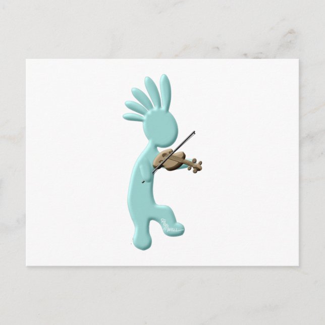 Kokopelli Fiddle Postcard (Front)