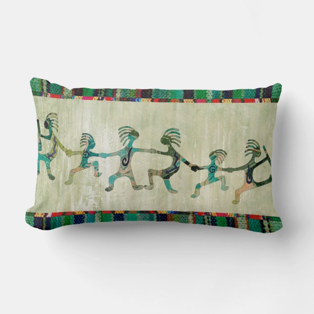 KOKOPELLI funny familiy + your ideas Lumbar Cushion (Front)