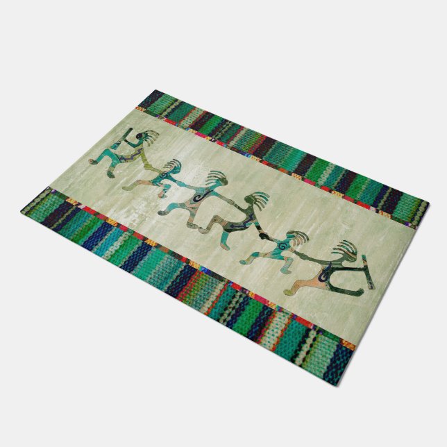 KOKOPELLI funny family + your ideas Doormat (Angled)