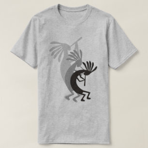 Kokopelli Gets Down Music Mens Grey Basic T-Shirt