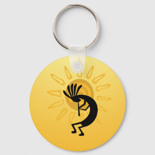 Kokopelli Gold Sun Custom Key Chain
