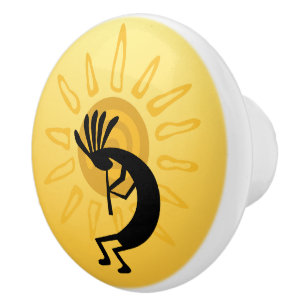 Kokopelli Golden Sun Southwest Door Knob