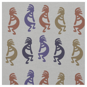 Kokopelli Group of Flute Playing Figures Fabric