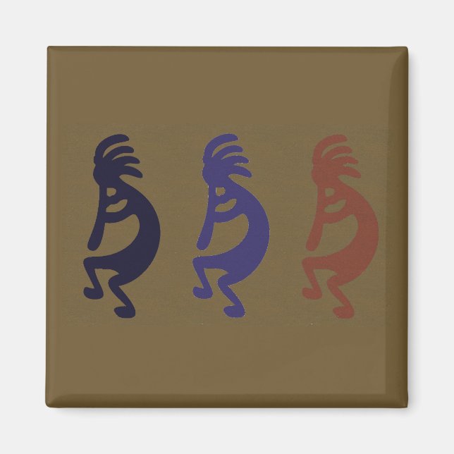 Kokopelli Group of Flute Playing Figures Magnet (Front)