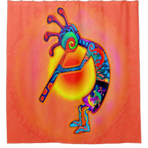 Kokopelli Lizard Sun Shower Curtain