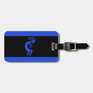 Kokopelli long Blue Luggage Tag