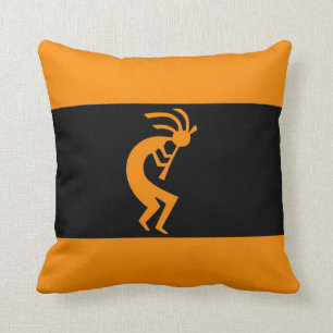 Kokopelli long Orange Cushion