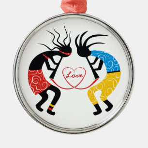 Kokopelli Love Metal Tree Decoration