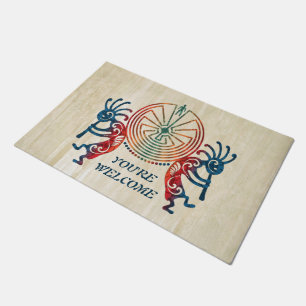 KOKOPELLI / MAN IN THE MAZE coloured + your ideas Doormat
