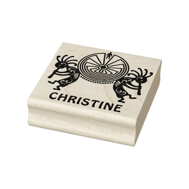 KOKOPELLI / MAN IN THE MAZE coloured + your ideas Rubber Stamp (Stamp)