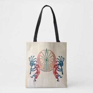 KOKOPELLI / MAN IN THE MAZE coloured + your ideas Tote Bag