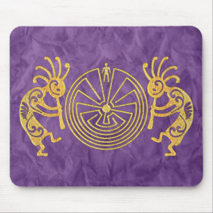 KOKOPELLI / MAN IN THE MAZE gold + your ideas Mouse Pad