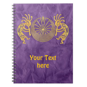 KOKOPELLI / MAN IN THE MAZE gold + your ideas Notebook