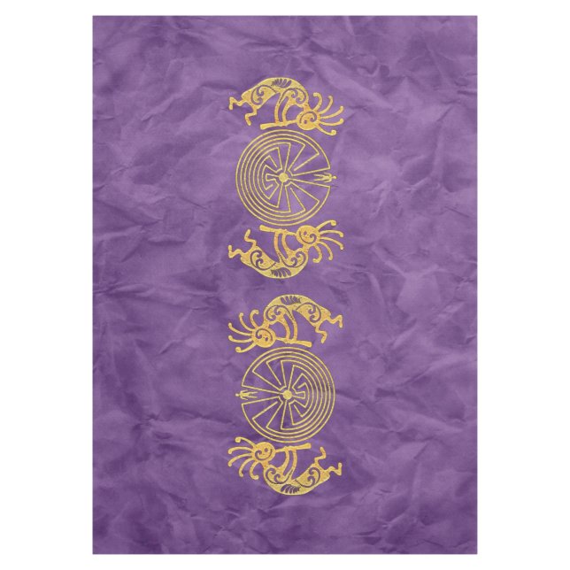 KOKOPELLI / MAN IN THE MAZE gold + your ideas Tablecloth (Front)
