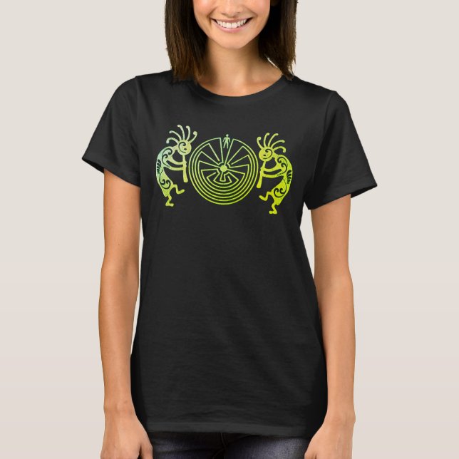 KOKOPELLI / MAN IN THE MAZE green + your ideas T-Shirt (Front)