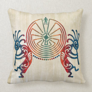 KOKOPELLI / MAN IN THE MAZE + your ideas Cushion