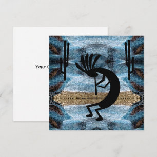 Kokopelli Moasic Desert Blue Landscape Card