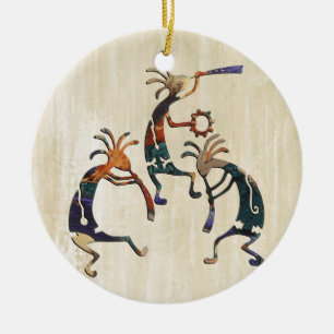 KOKOPELLI musician trio + your ideas Ceramic Ornament