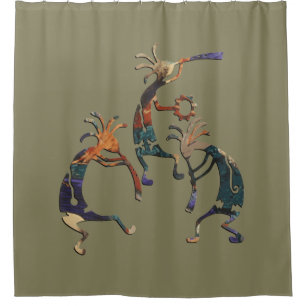KOKOPELLI musician trio + your ideas Shower Curtain