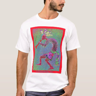 KOKOPELLI MYSTICAL RED RED BORDER T-Shirt