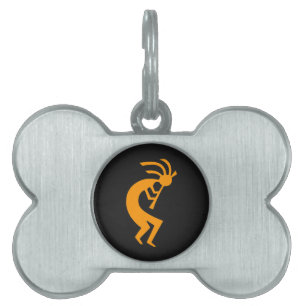 Kokopelli Orange Pet Name Tag